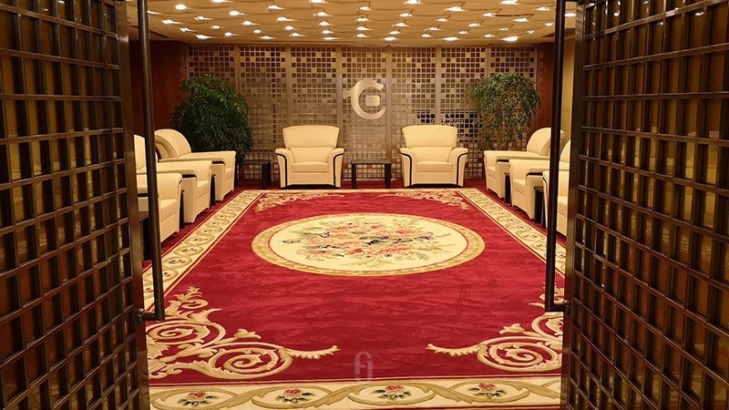 华夏银行地毯,手工地毯,定制手工地毯